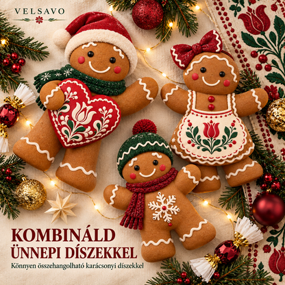 VELSAVO 🍪🎄 Mézeskalácsfigurás karácsonyi dekorációs szett | Kedves ünnepi motívumok a meghitt otthonért | Játékos kiegészítők asztalra és polcra | Más karácsonyi díszekkel könnyen összehangolható | Családi ünnepléshez és hangulatos téli dekoráláshoz