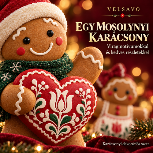VELSAVO 🍪🎄 Mézeskalácsfigurás karácsonyi dekorációs szett | Kedves ünnepi motívumok a meghitt otthonért | Játékos kiegészítők asztalra és polcra | Más karácsonyi díszekkel könnyen összehangolható | Családi ünnepléshez és hangulatos téli dekoráláshoz